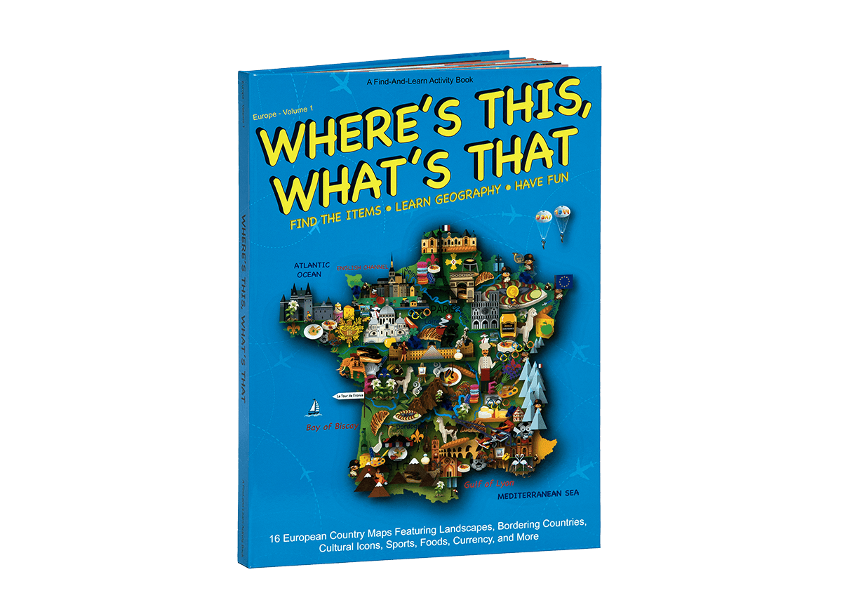 Angled view of the Where’s This, What’s That activity book